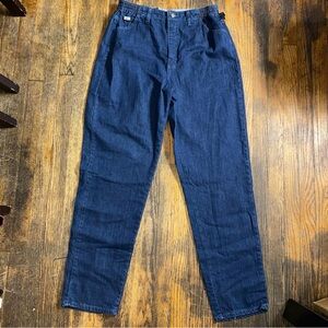 NWT Lee relaxed fit tapered leg mid rise darker shade denim size 14 Long